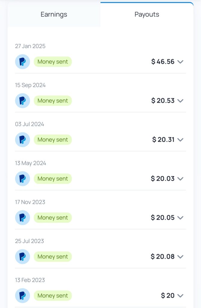 Payment from Honeygain