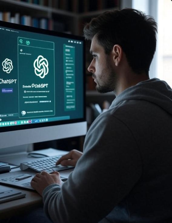 A freelancer working with AI tools
