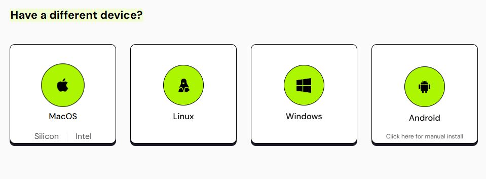 Choose your device to download the app