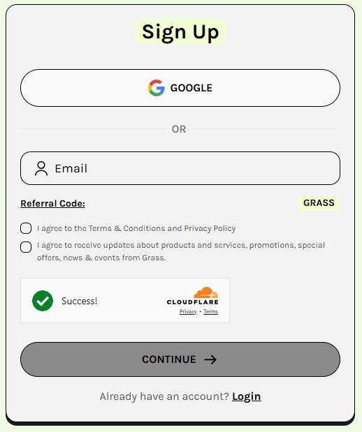 Sign Up Grass ss2