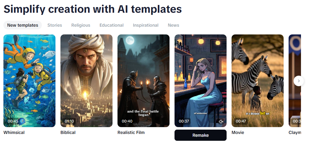 Templates AI Video