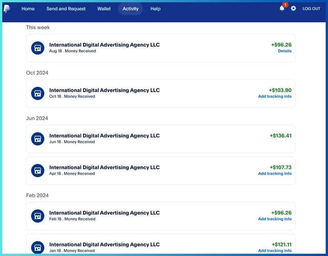 Adskeeper PayPal Payment Proof