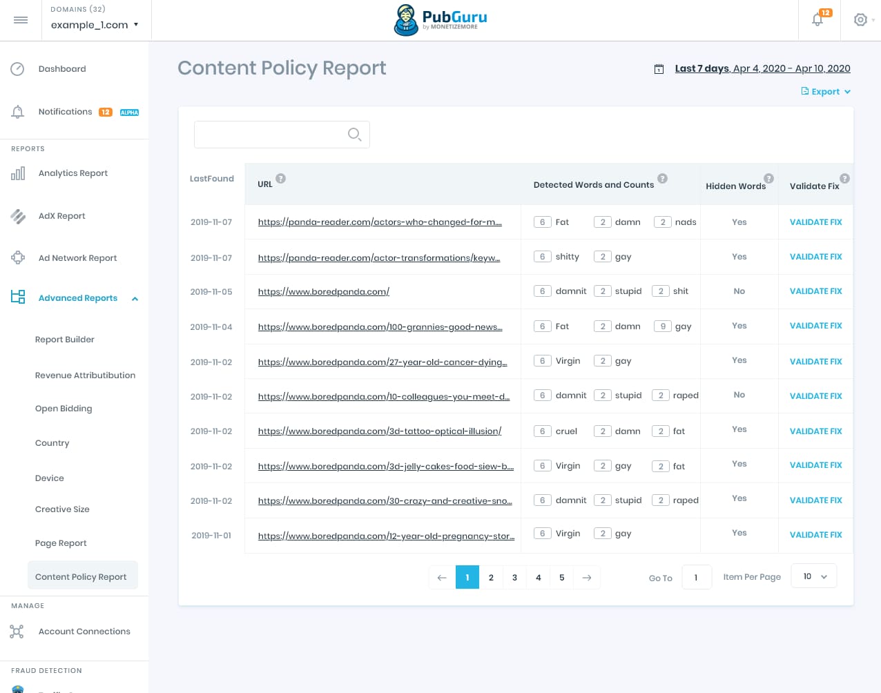 PubGuru scans your website automatically