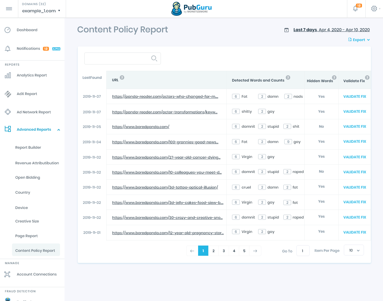 PubGuru scans your website automatically