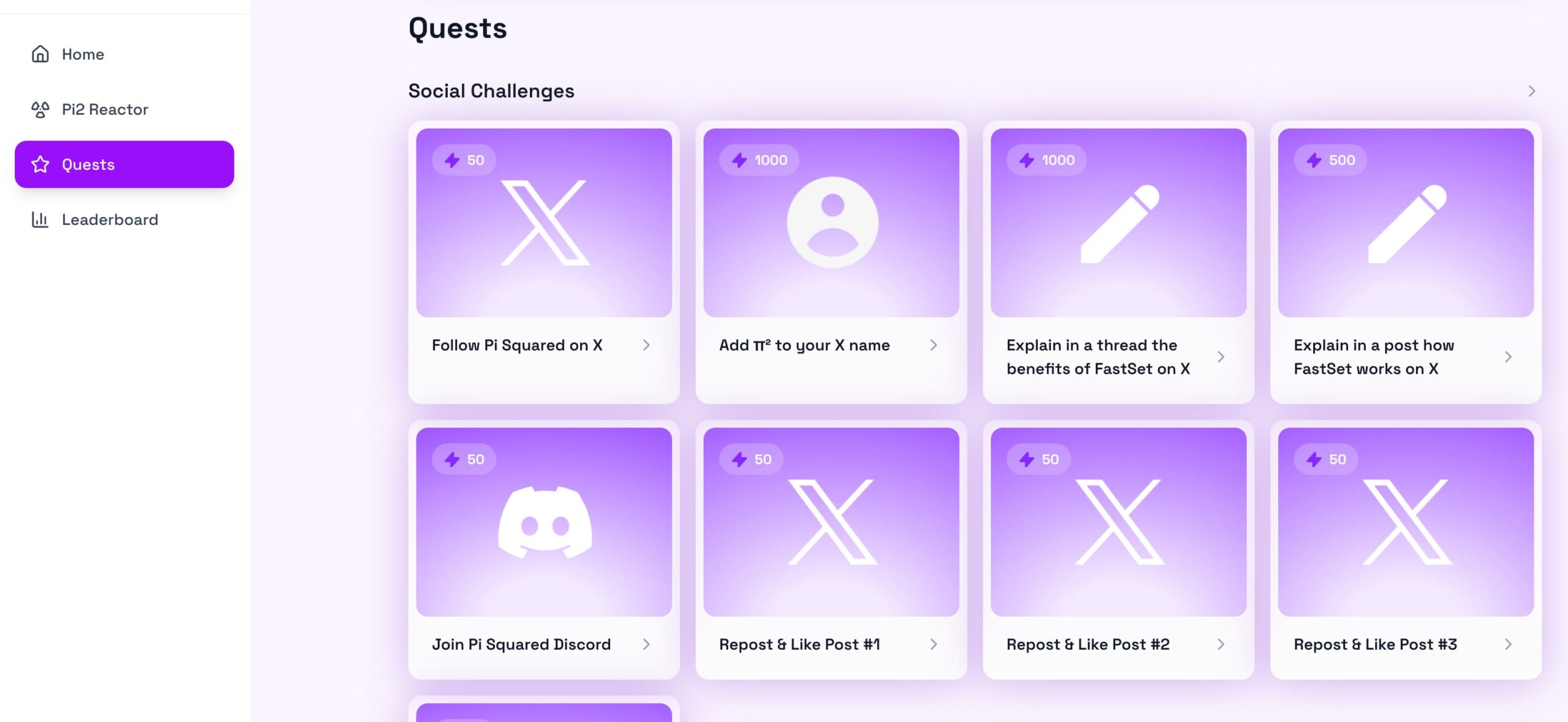 Quests tab and complete all available tasks