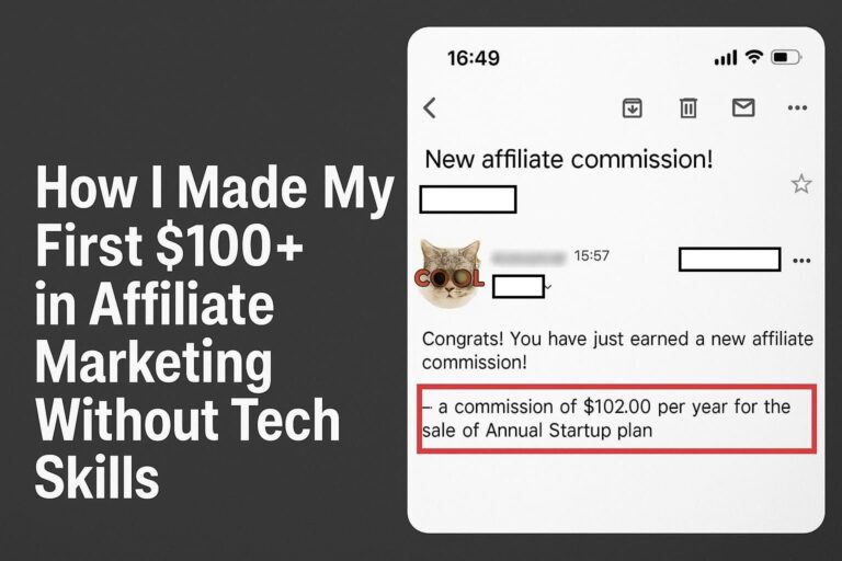 How I Made My First $100+ in Affiliate Marketing Without Tech Skills (2025 Guide)