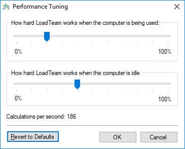Performance tuning LoadTeam