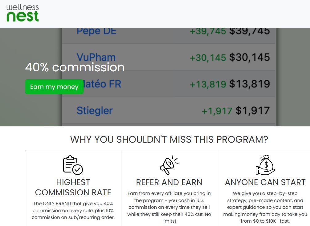 40% commission per sale