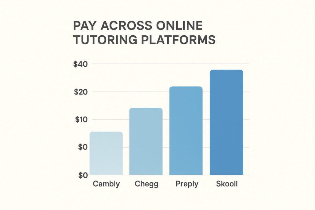 Bar chart comparing pay across tutoring platforms