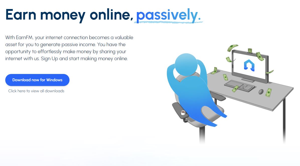 Earn money online, passively With EarnFM