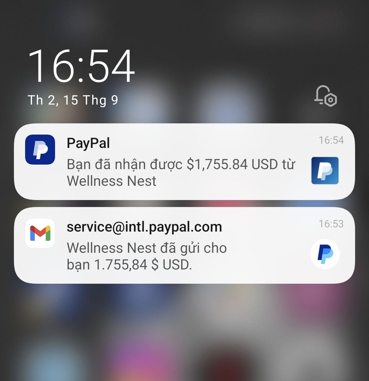 My just received revenue last September, good luck everyone!