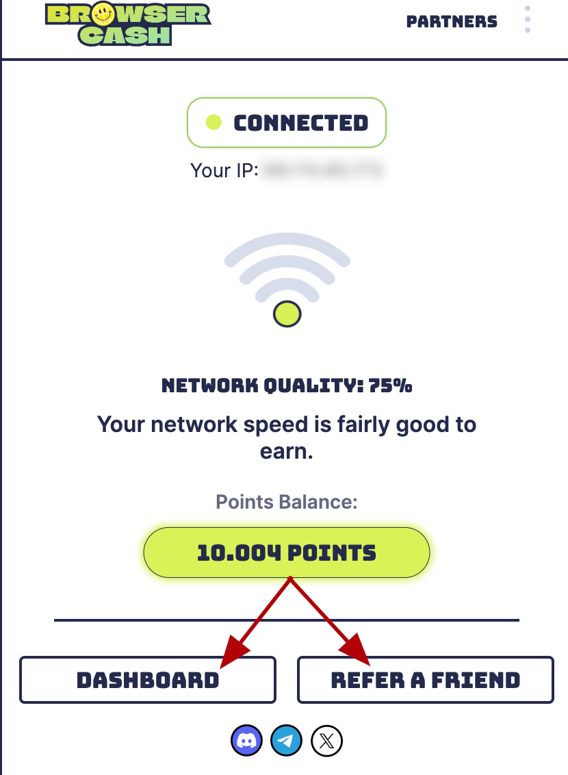 Track your points earned on the dashboard