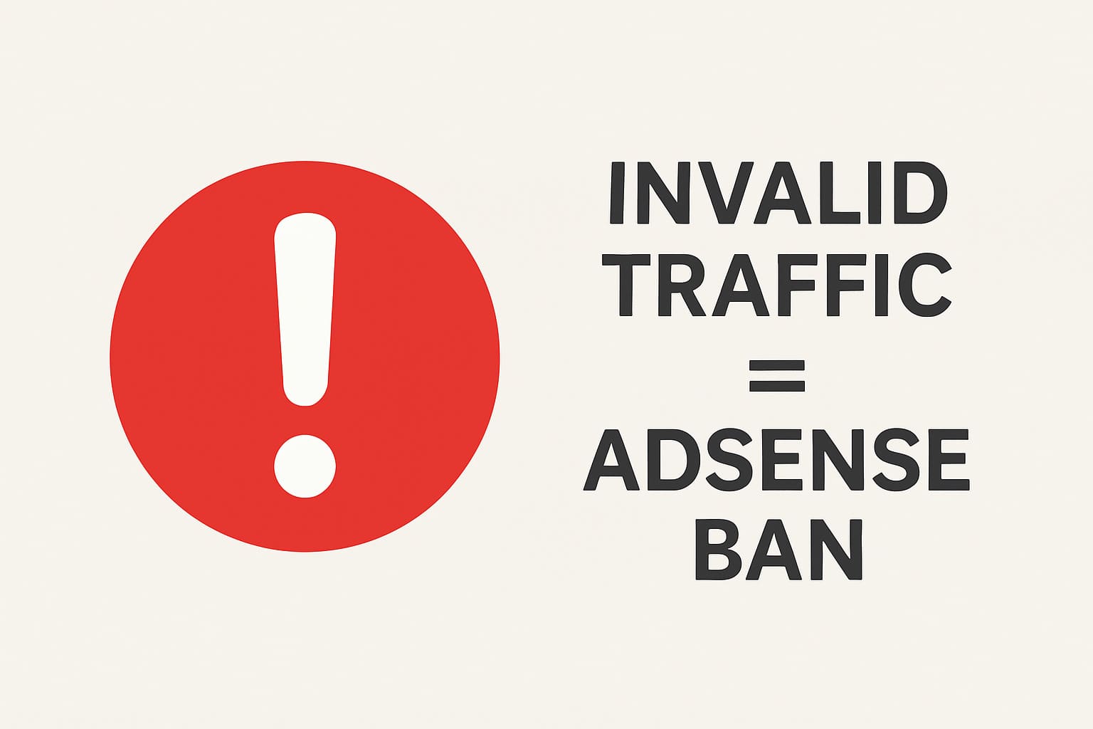 Warning about invalid traffic and potential AdSense account ban