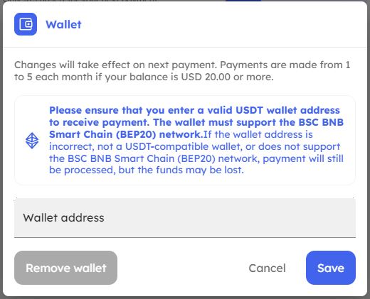 Wipter payment method