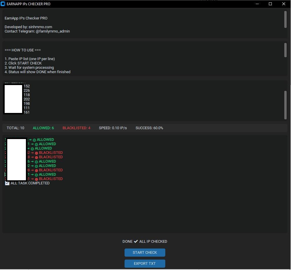 EarnApp IPs CheckerPRO