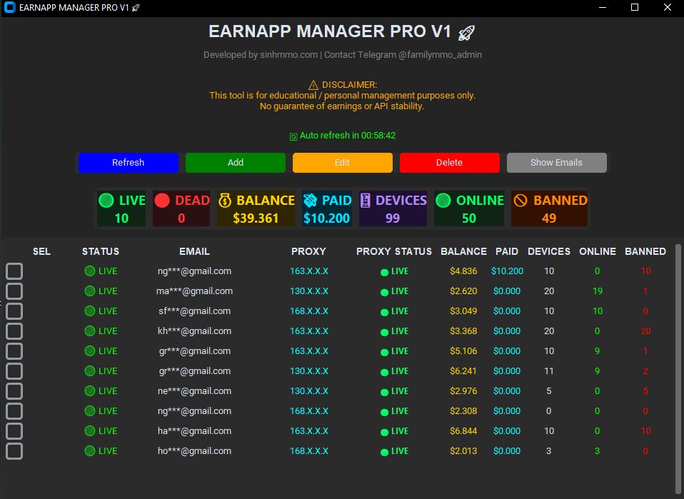 earnapp manager pro V1